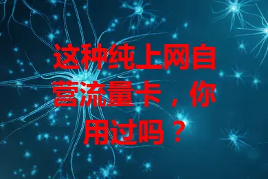 这种纯上网自营流量卡,你用过吗?