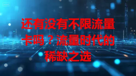 还有没有不限流量卡吗?流量时代的稀缺之选