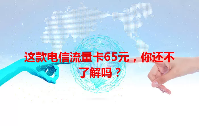 这款电信流量卡65元,你还不了解吗?