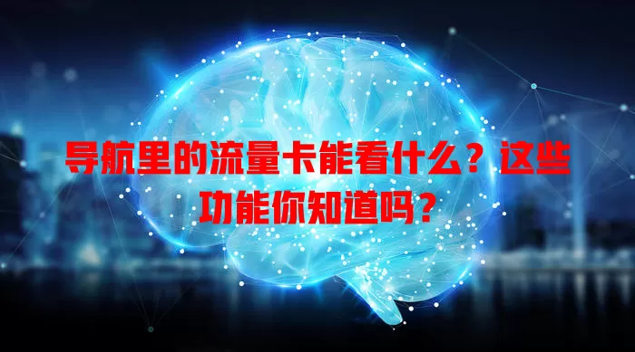 导航里的流量卡能看什么?这些功能你知道吗?