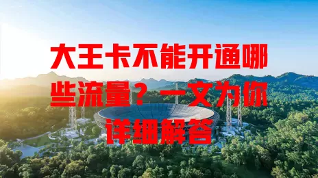 大王卡不能开通哪些流量?一文为你详细解答