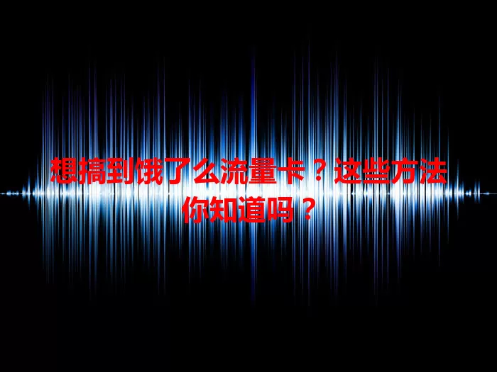 想搞到饿了么流量卡?这些方法你知道吗?