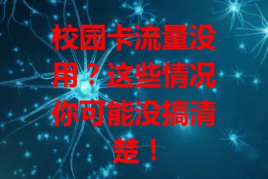 校园卡流量没用?这些情况你可能没搞清楚!