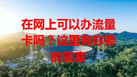 在网上可以办流量卡吗?这里有你要的答案