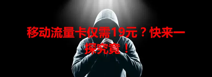 移动流量卡仅需19元?快来一探究竟!