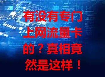 有没有专门上网流量卡的?真相竟然是这样!
