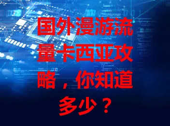 国外漫游流量卡西亚攻略,你知道多少?