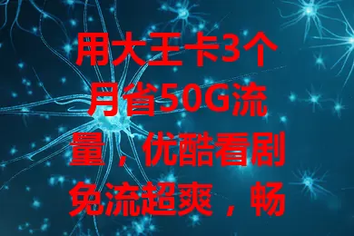 用大王卡3个月省50G流量,优酷看剧免流超爽,畅享多样内容无压力