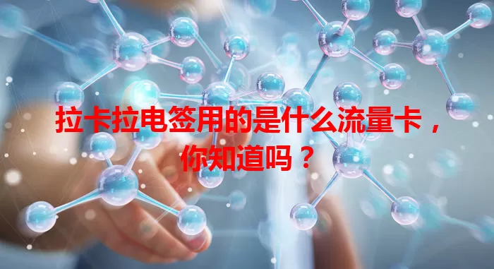 拉卡拉电签用的是什么流量卡,你知道吗?