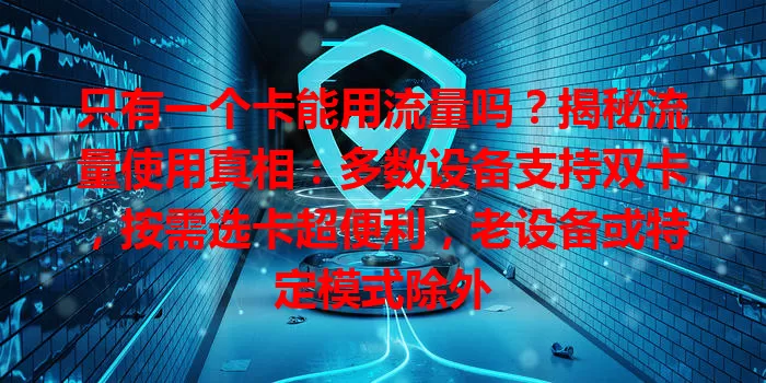 只有一个卡能用流量吗?揭秘流量使用真相:多数设备支持双卡,按需选卡超便利,老设备或特定模式除外