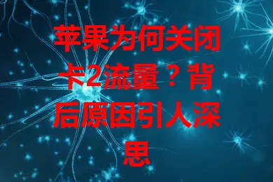 苹果为何关闭卡2流量?背后原因引人深思