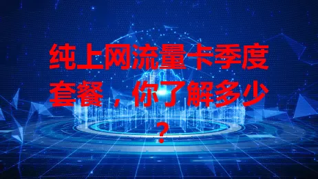 纯上网流量卡季度套餐,你了解多少?