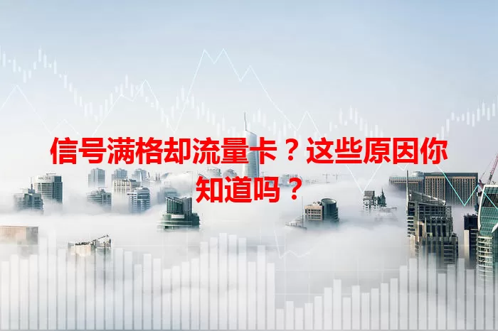 信号满格却流量卡?这些原因你知道吗?