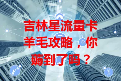 吉林星流量卡羊毛攻略,你薅到了吗?