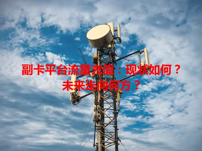 副卡平台流量充值:现状如何?未来走向何方?