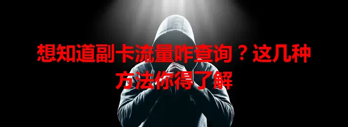 想知道副卡流量咋查询?这几种方法你得了解