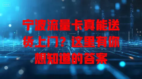 宁波流量卡真能送货上门?这里有你想知道的答案