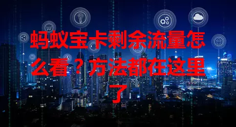 蚂蚁宝卡剩余流量怎么看?方法都在这里了