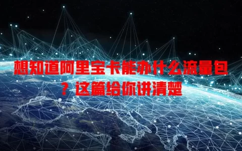 想知道阿里宝卡能办什么流量包？这篇给你讲清楚