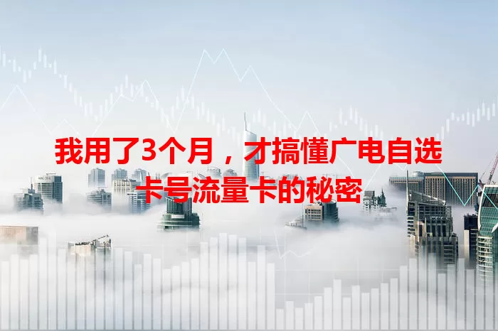 我用了3个月,才搞懂广电自选卡号流量卡的秘密