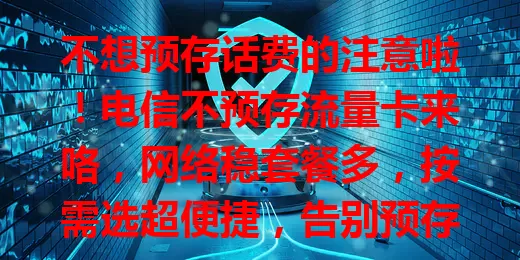 不想预存话费的注意啦!电信不预存流量卡来咯,网络稳套餐多,按需选超便捷,告别预存烦恼