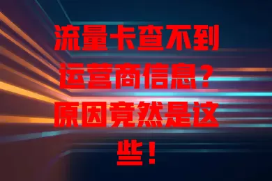 流量卡查不到运营商信息?原因竟然是这些!