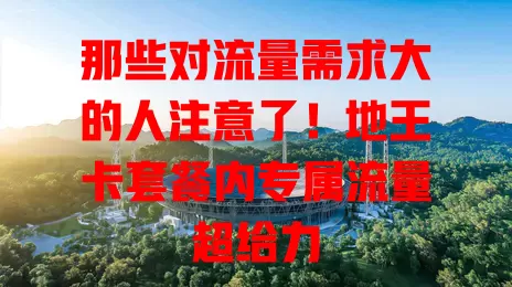 那些对流量需求大的人注意了!地王卡套餐内专属流量超给力
