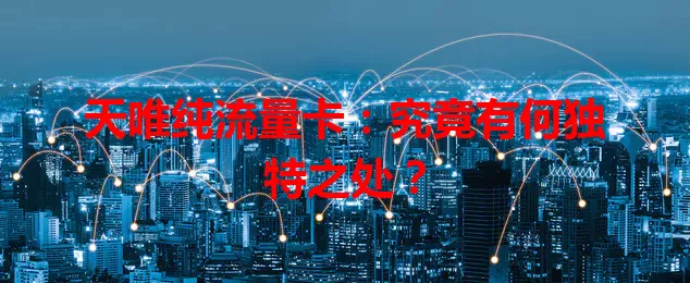 天唯纯流量卡:究竟有何独特之处?