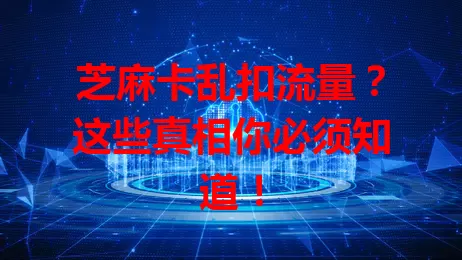 芝麻卡乱扣流量?这些真相你必须知道!