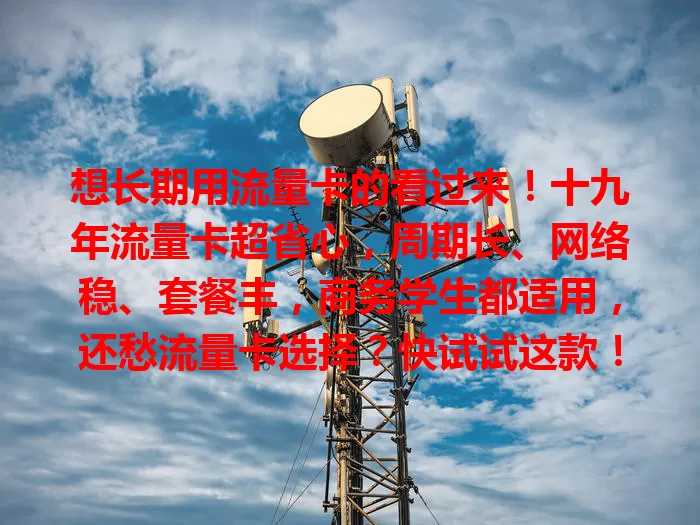 想长期用流量卡的看过来!十九年流量卡超省心,周期长、网络稳、套餐丰,商务学生都适用,还愁流量卡选择?快试试这款!