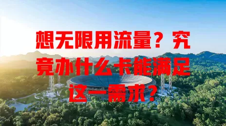 想无限用流量?究竟办什么卡能满足这一需求?