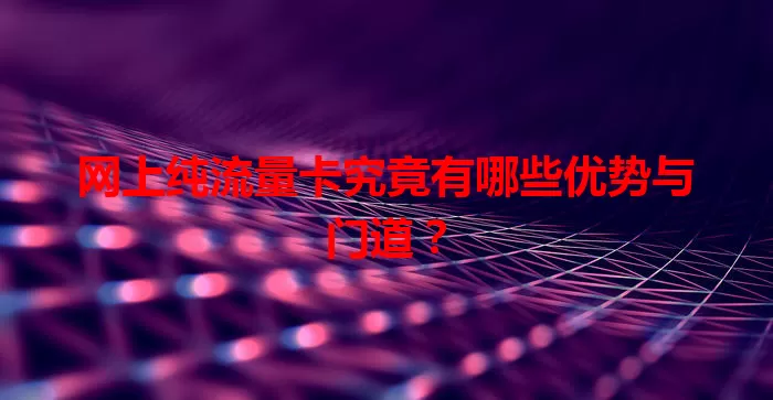 网上纯流量卡究竟有哪些优势与门道?