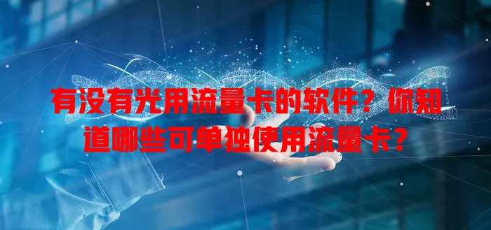有没有光用流量卡的软件?你知道哪些可单独使用流量卡?