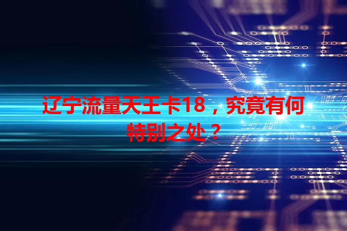 辽宁流量天王卡18,究竟有何特别之处?