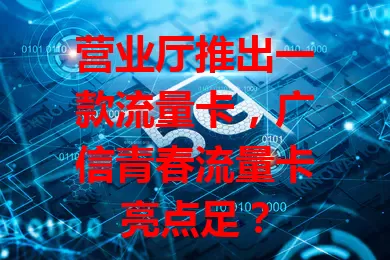 营业厅推出一款流量卡,广信青春流量卡亮点足?