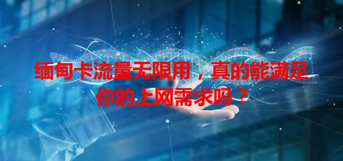 缅甸卡流量无限用,真的能满足你的上网需求吗?