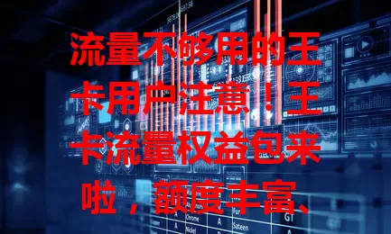 流量不够用的王卡用户注意!王卡流量权益包来啦,额度丰富、超灵活、性价比高,为你解决流量困扰,畅享数字生活!