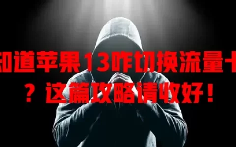 想知道苹果13咋切换流量卡了？这篇攻略请收好！
