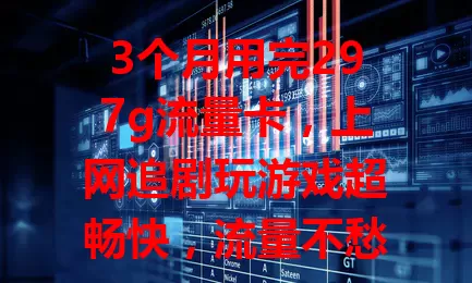 3个月用完297g流量卡,上网追剧玩游戏超畅快,流量不愁超惊喜!
