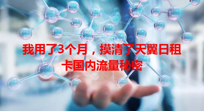 我用了3个月,摸清了天翼日租卡国内流量秘密