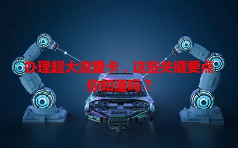 办理超大流量卡，这些关键要点你知道吗？