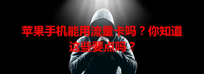 苹果手机能用流量卡吗?你知道这些要点吗?