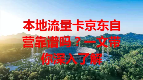 本地流量卡京东自营靠谱吗?一文带你深入了解