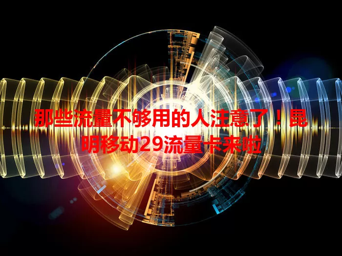 那些流量不够用的人注意了!昆明移动29流量卡来啦