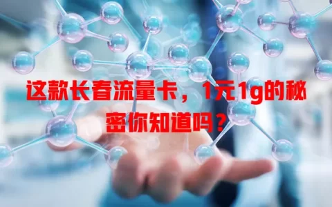 这款长春流量卡，1元1g的秘密你知道吗？