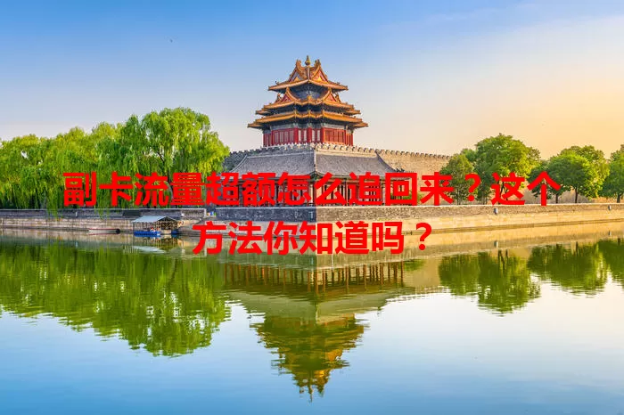 副卡流量超额怎么追回来?这个方法你知道吗?
