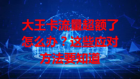 大王卡流量超额了怎么办?这些应对方法要知道
