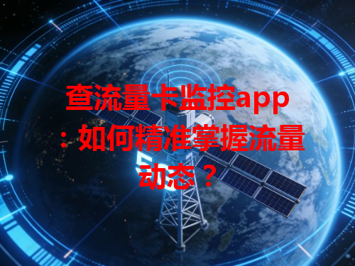 查流量卡监控app：如何精准掌握流量动态？