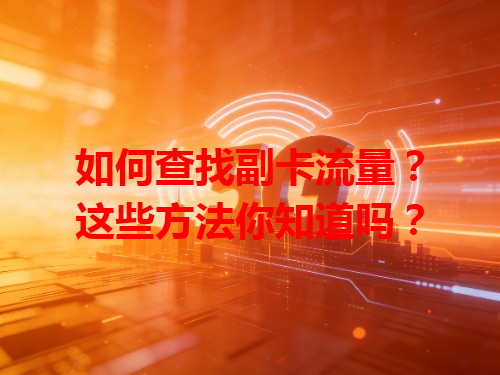 如何查找副卡流量？这些方法你知道吗？