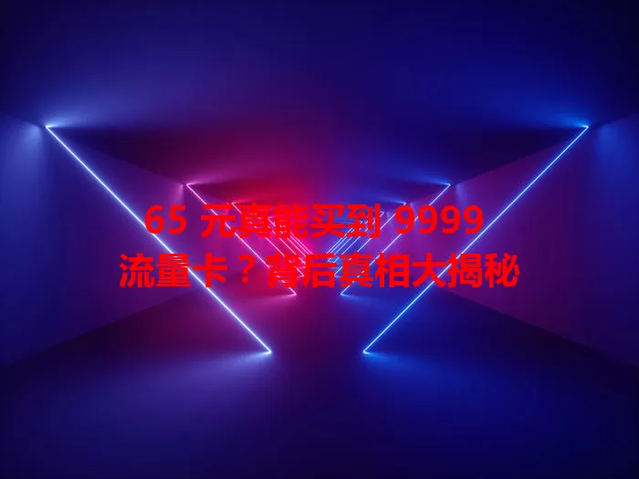 65 元真能买到 9999 流量卡?背后真相大揭秘